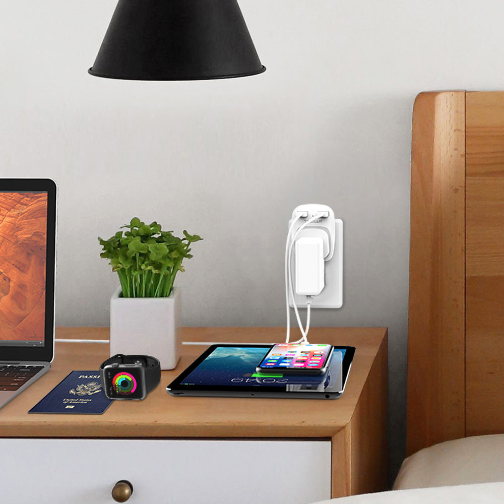 TESSAN - USB Plug Adaptor For Travel to UK US EU Japan Outlet with 2 USB Ports