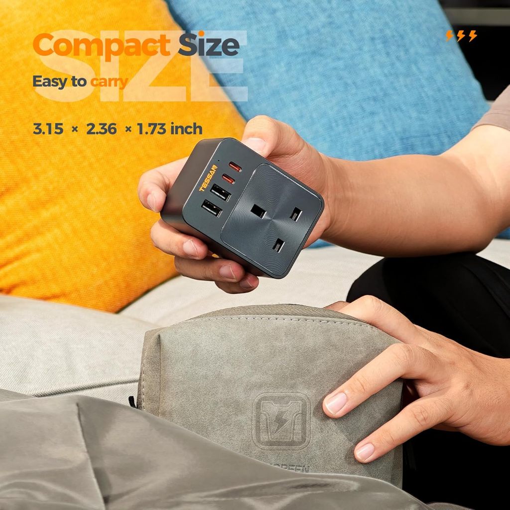 TESSAN - Surge Protection PD30W Wall Plug Socket Extension Power Adapter Multi Charger