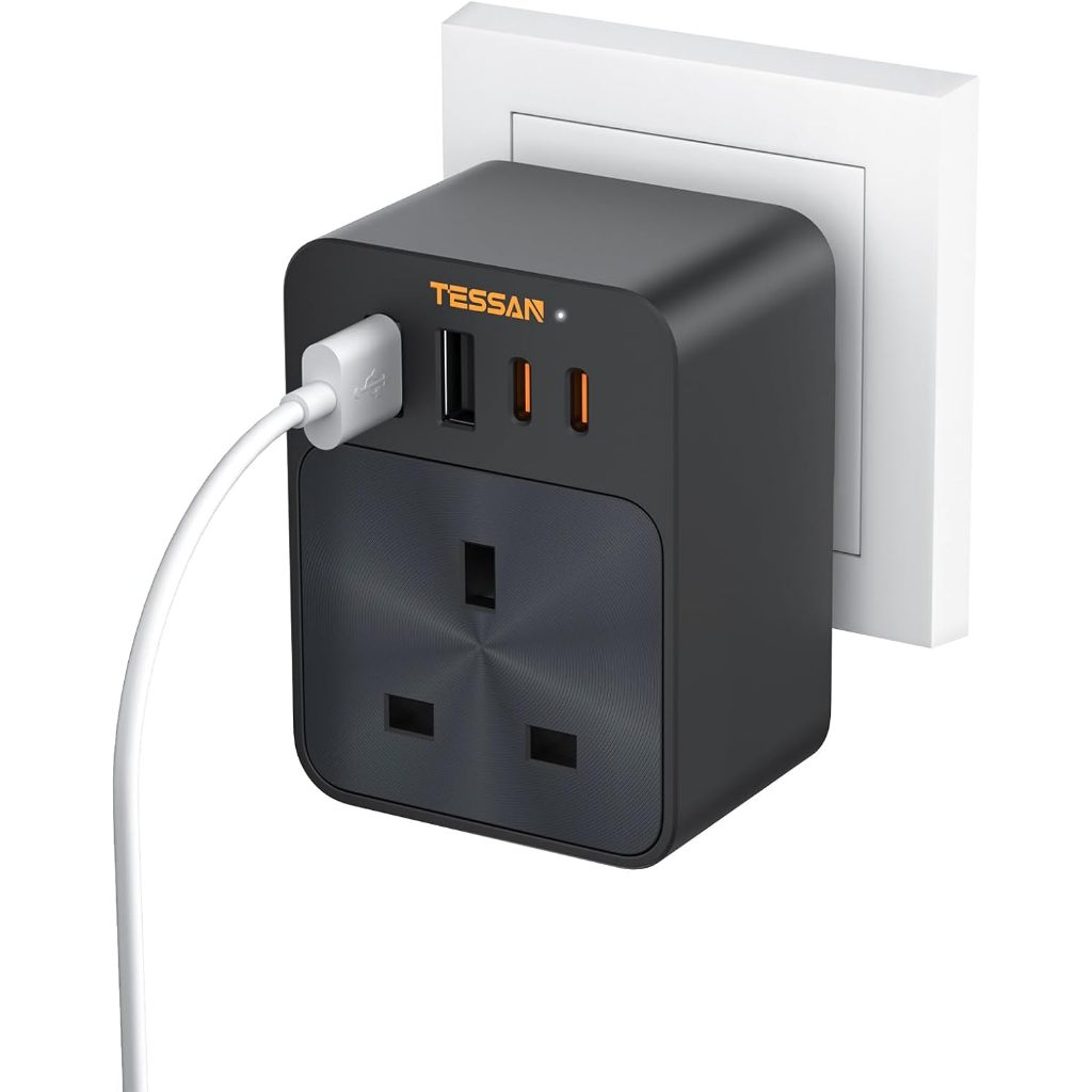 TESSAN - Surge Protection PD30W Wall Plug Socket Extension Power Adapter Multi Charger