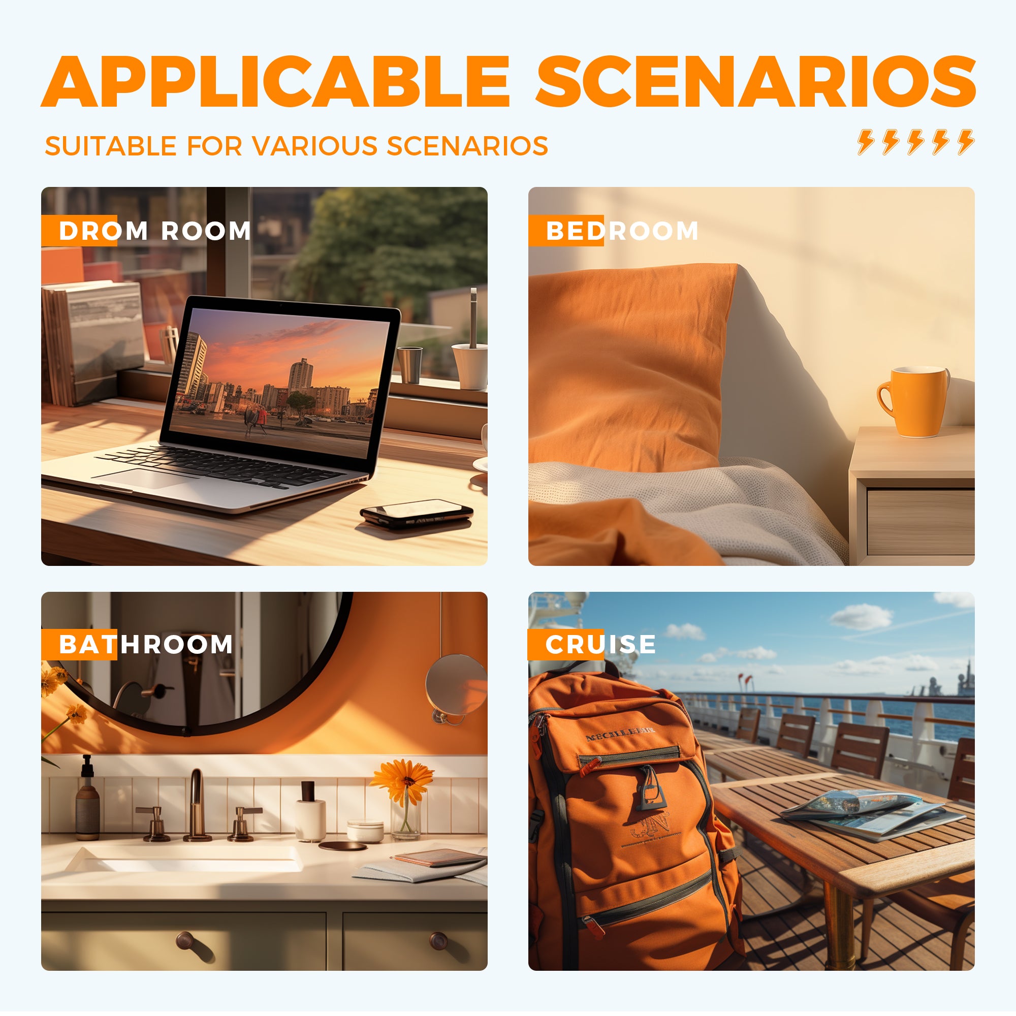 TESSAN - 3 Main Outlets Wall Socket Multi Plug Extension Wall Adapter with 2 USB and Type C