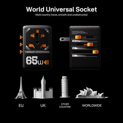 Universal 65W International Travel Adaptor with 2 USB C & 2 USB A Charging Ports