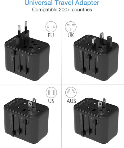 TESSAN - 28W Universal International Travel Plug Adapter with 2 USB & 3 USB C Ports / 633FV