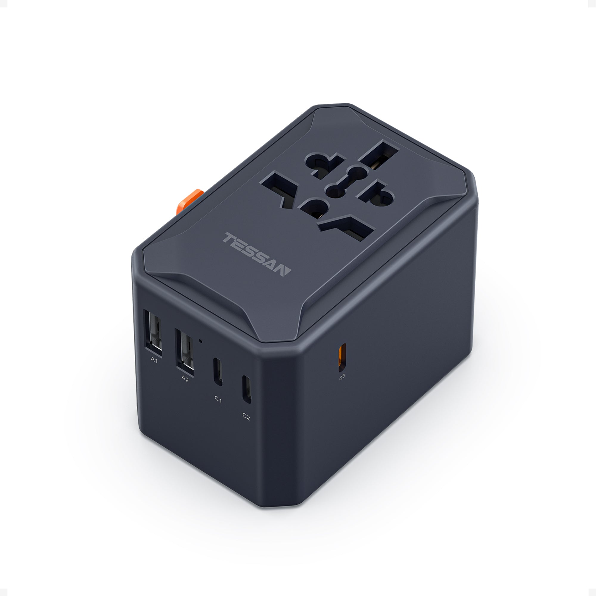 TESSAN - 65W International Travel Adapter Universal Charger with 2 USB A & 3 C Ports / WTA-07