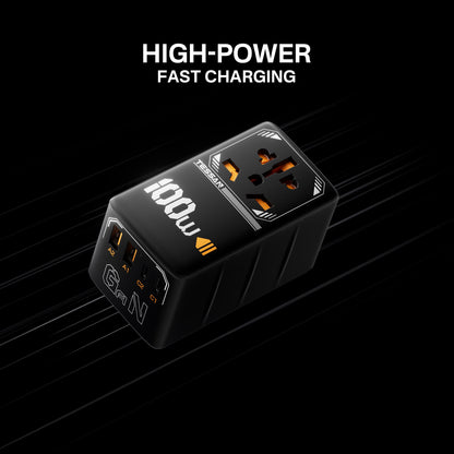 TESSAN - International 100W Fast Charging Adaptor with 2 USB C & 2 USB Charging Ports