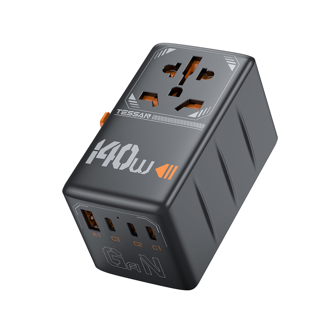 TESSAN - 140W Universal Travel Adapter GaN Charger with USB-C & USB Ports