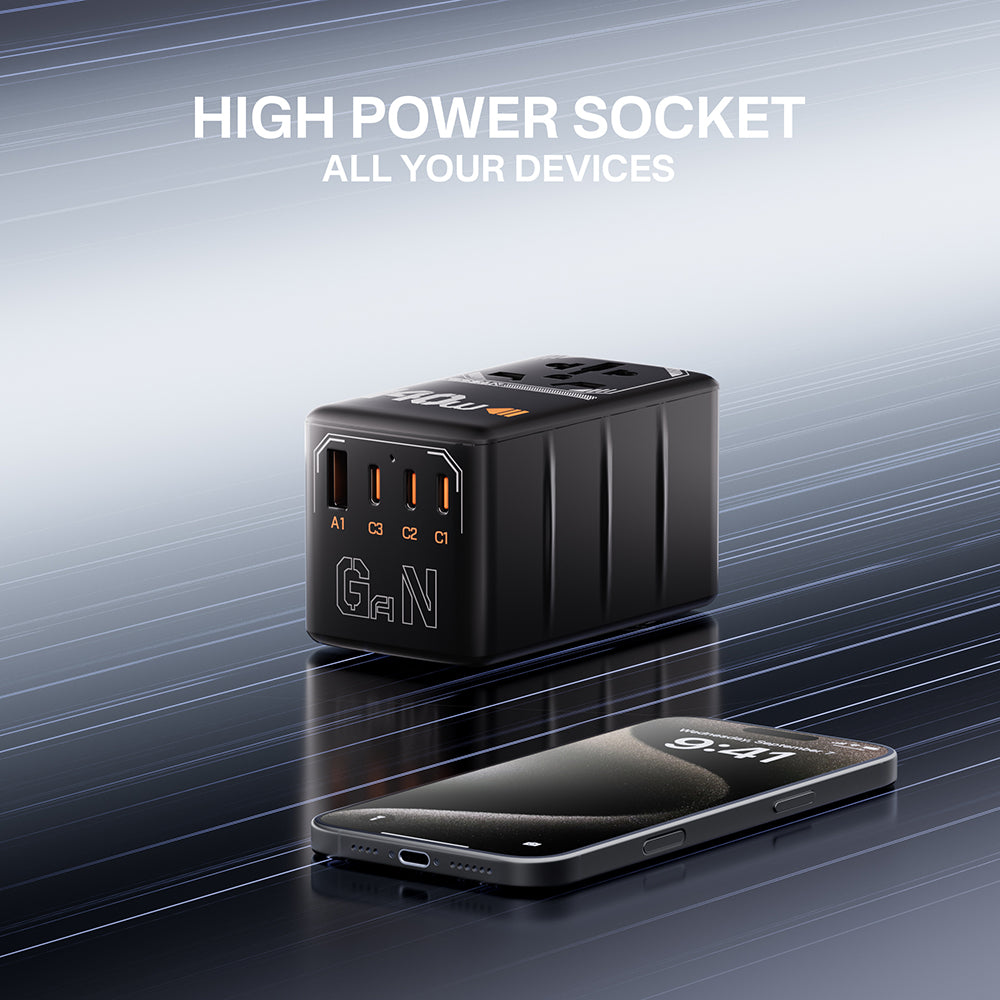 TESSAN - 140W Universal Travel Adapter GaN Charger with USB-C & USB Ports