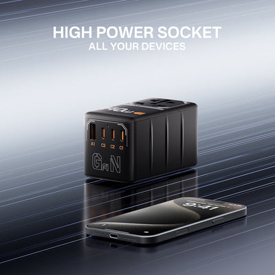 TESSAN - 140W Universal Travel Adapter GaN Charger with USB-C & USB Ports
