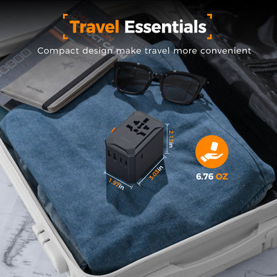 TESSAN - NEW 65W International Travel Adapter Universal Charger with 2 USB A & 3 C Ports / WTA07