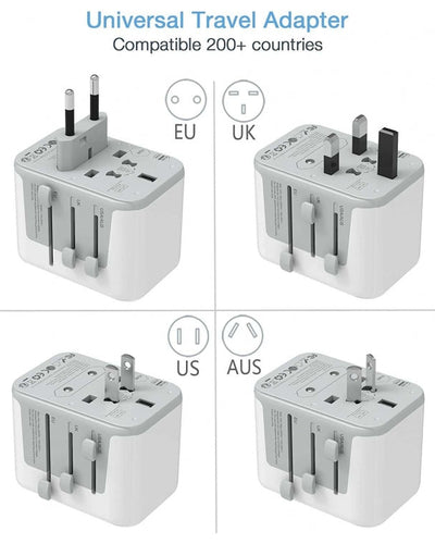 TESSAN - Universal Travel Adapter 28W Travel Plug with 3 USB C & 2 USB Ports