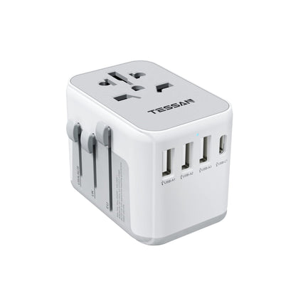TESSAN - 17W Universal Travel Adapter with 1 USB C & 3 USB A Ports