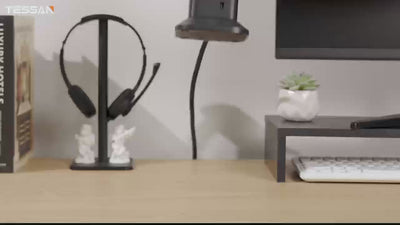 TESSAN - Black Socket Tower 12 Ways Outlet Extension Plug with Multi Plugs