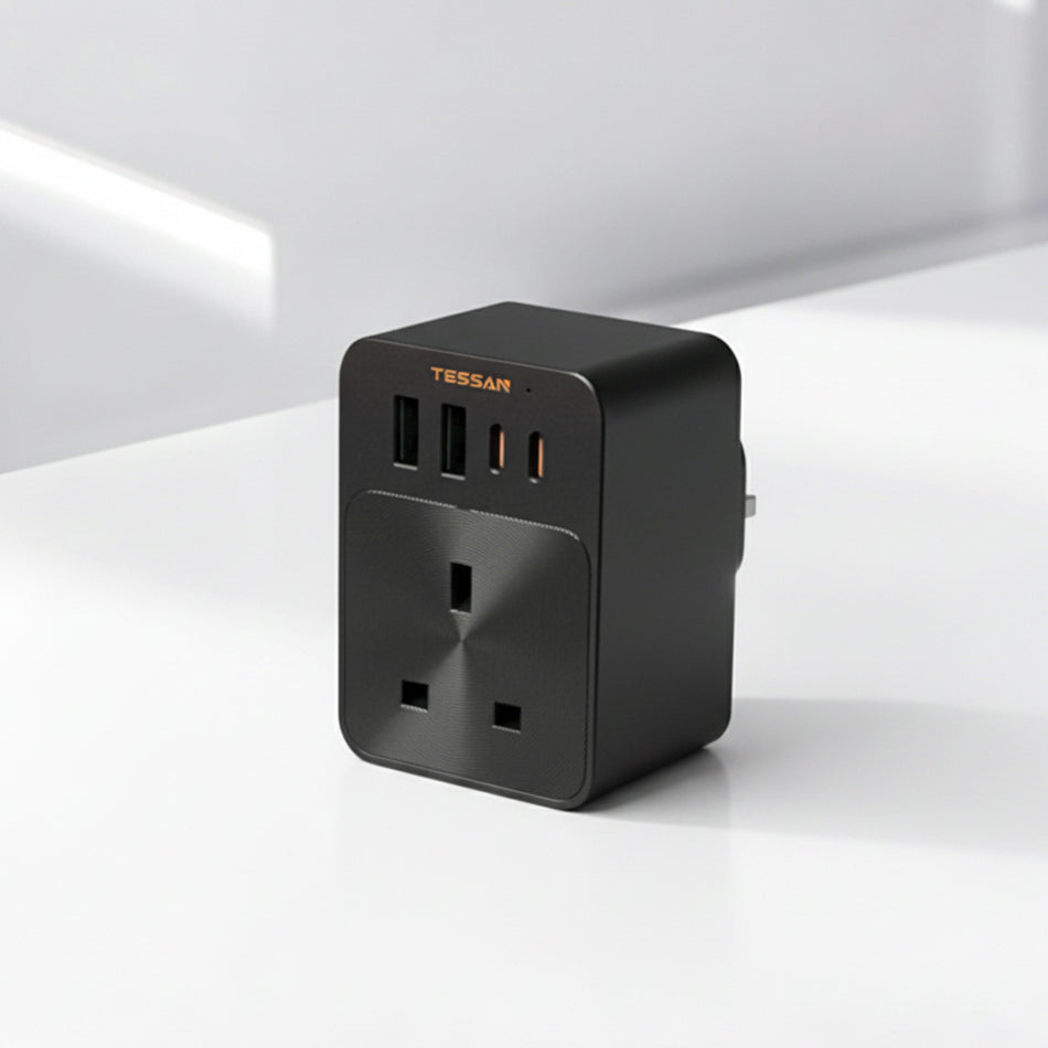 TESSAN - Surge Protection PD30W Wall Plug Socket Extension Power Adapter Multi Charger